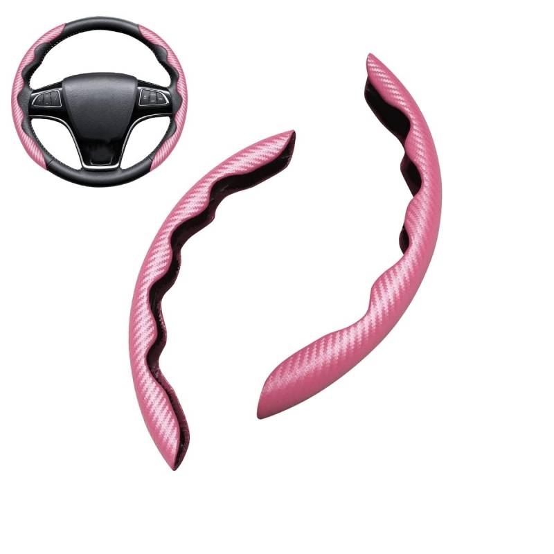CWYLF Auto-Lenkradbezug für Hyundai i30 III 2019-2020, rutschfester atmungsaktiver segmentierter Lenkradschutz Autoinnenausstattung,Pink von CWYLF