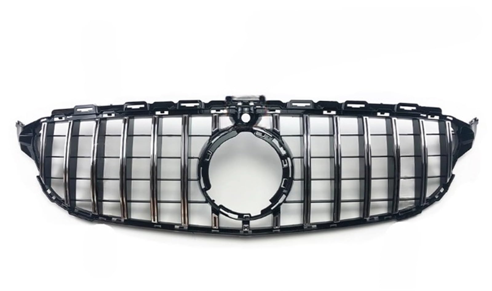Frontgrill Stoßstangengrill GT-Stil kompatibel for Mercedes W205 Benz C S205 C205 2014–2021 C260 C250 C180 C200 C300 Sport Tuning Refit (Color : 19-21Silver With Cam) von CXCUNAJG