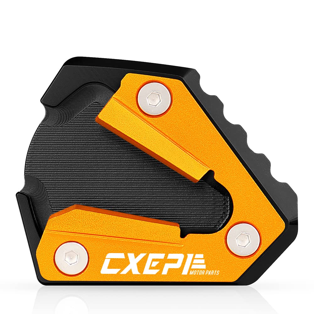 CXEPI Motorrad Seitenständer Vergrößern Fuß-Verbreiterung Ständer Platte Pad für 1290 SUPER ADVENRUTE S 1290 SAS 2021-2023,Schwarz-orange von CXEPI