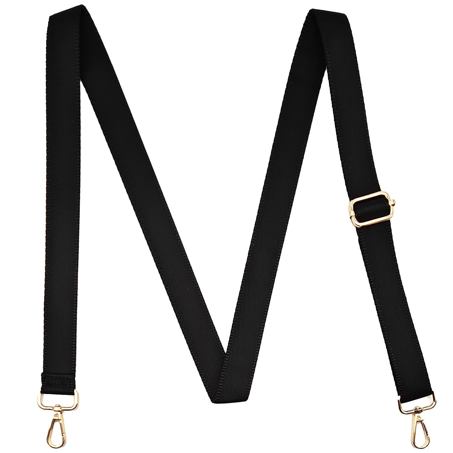 CXTAI 2,5cm Schmal Schwarz Taschengurt Verstellbarer Schultergurt Handtaschen Gurt für Taschen Taschengurte zum Wechseln Schulterriemen (Gold Clip) von CXTAI