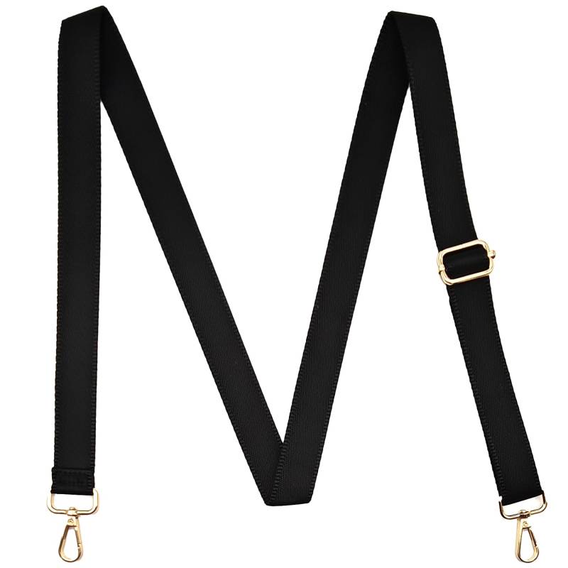 CXTAI 2,5cm Schmal Schwarz Taschengurt Verstellbarer Schultergurt Handtaschen Gurt für Taschen Taschengurte zum Wechseln Schulterriemen (Gold Clip) von CXTAI