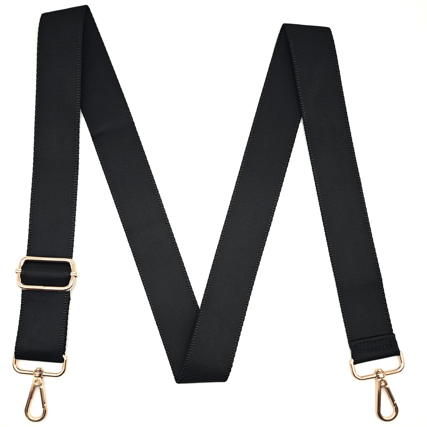 CXTAI 3.8cm Breiter Taschengurt Verstellbarer Schultergurt für Taschen Taschengurte zum Wechseln Schulterriemen - Schwarz (Gold Clip) von CXTAI