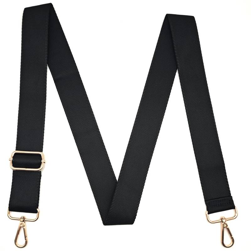 CXTAI 3.8cm Breiter Taschengurt Verstellbarer Schultergurt für Taschen Taschengurte zum Wechseln Schulterriemen - Schwarz (Gold Clip) von CXTAI