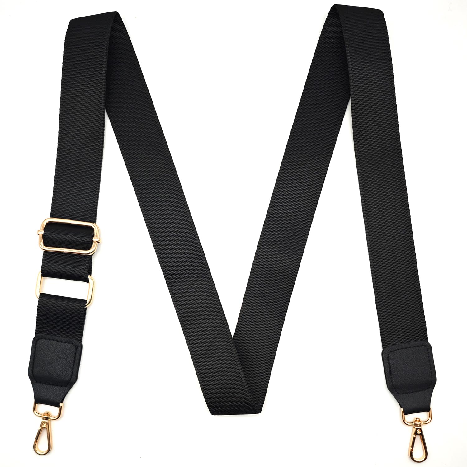 CXTAI 3,8cm Schwarz Taschengurt Verstellbarer Schultergurt Handtaschen Gurt für Taschen Taschengurte zum Wechseln Schulterriemen (Gold Clip) von CXTAI