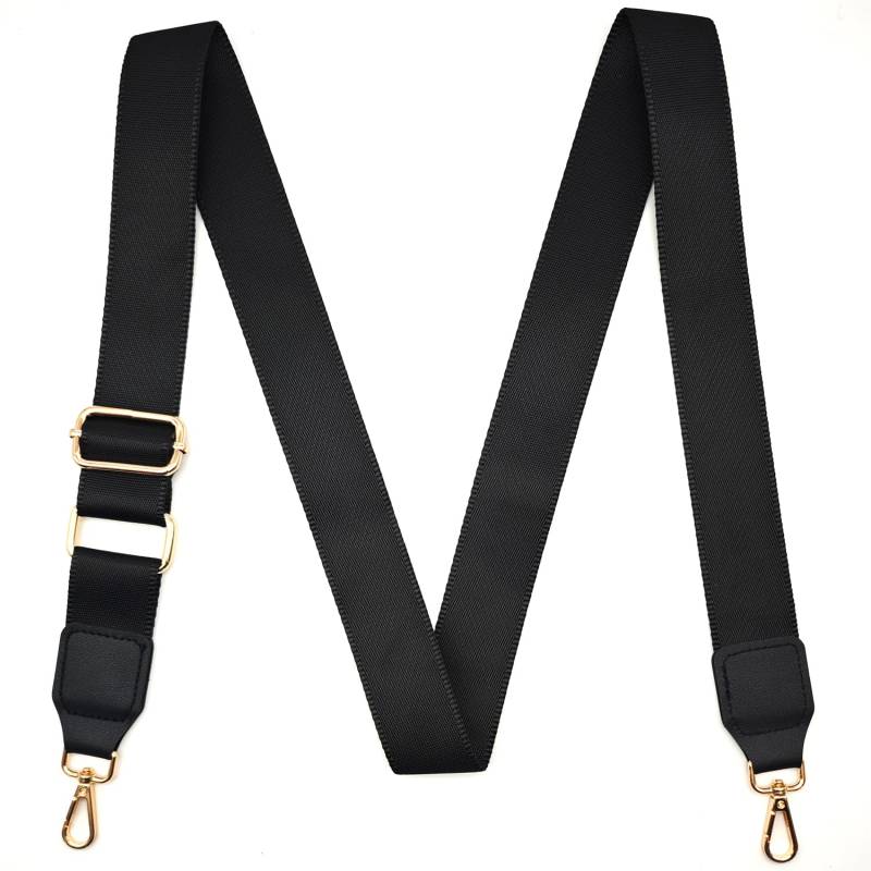 CXTAI 3,8cm Schwarz Taschengurt Verstellbarer Schultergurt Handtaschen Gurt für Taschen Taschengurte zum Wechseln Schulterriemen (Gold Clip) von CXTAI