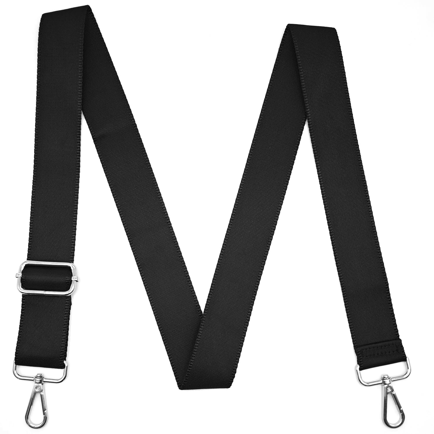 CXTAI 3,8cm Schwarz Taschengurt Verstellbarer Schultergurt Handtaschen Gurt für Taschen Taschengurte zum Wechseln Schulterriemen (Silber Clip) von CXTAI
