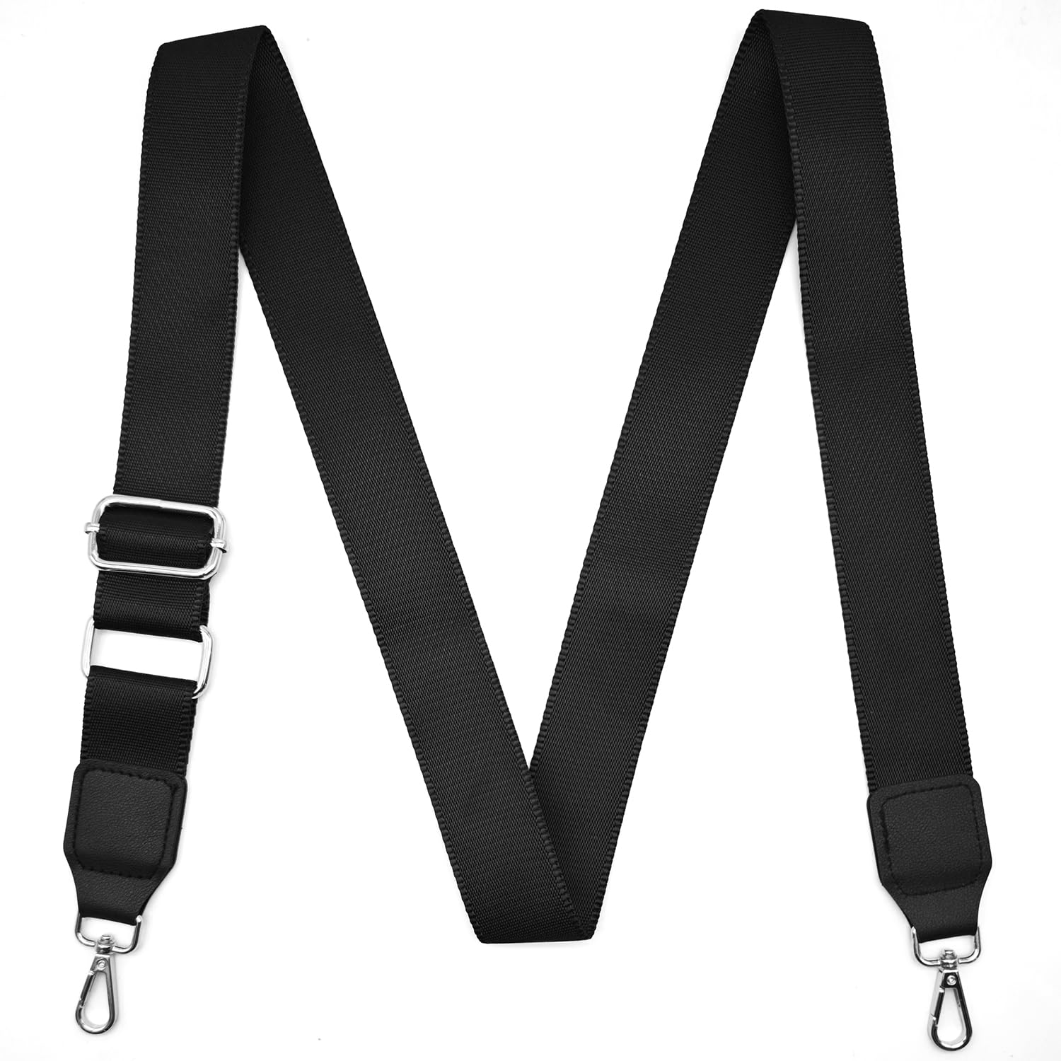 CXTAI 3,8cm Schwarz Taschengurt Verstellbarer Schultergurt Handtaschen Gurt für Taschen Taschengurte zum Wechseln Schulterriemen (Silber Clip) von CXTAI