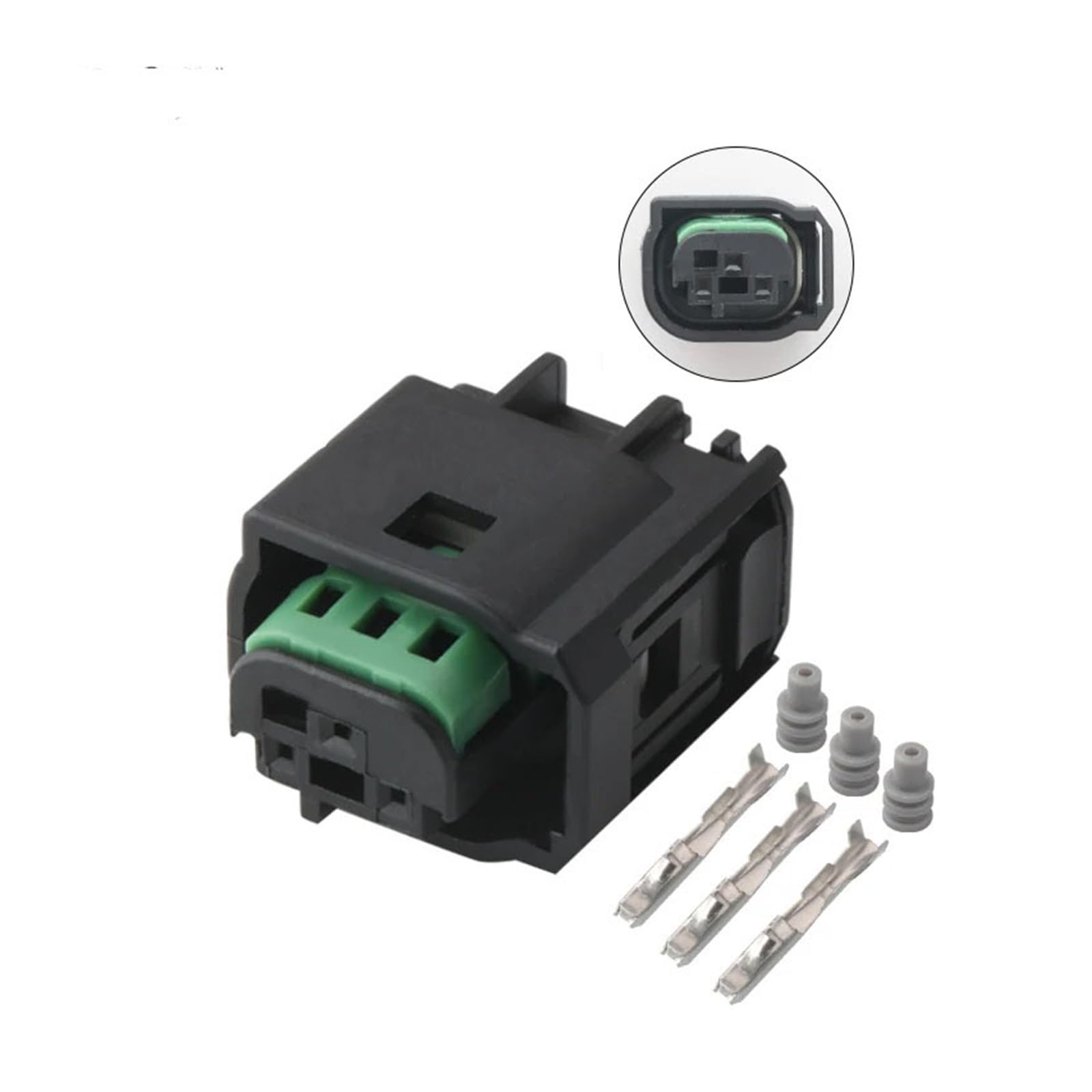CXVFY 1/5/10/20/50Sets 3 Pin Tyco Kunststoff Radar Sensor Stecker Schwarz Männlich Weiblich stecker Auto Licht Wasserdichte Elektrische Stecker 968402-1 (Color : 3p female, Size : 1 SET_3P) von CXVFY