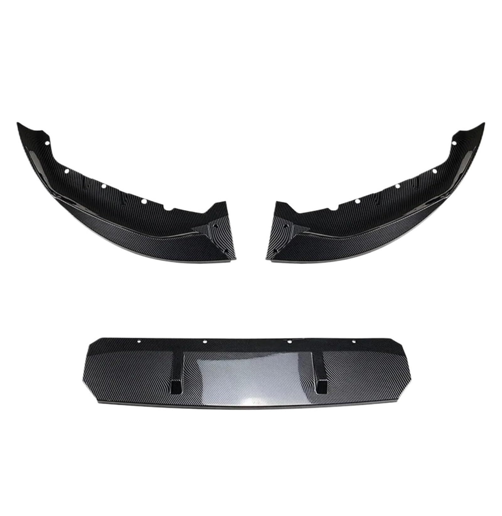 CXXSW [Replacement] 3-teilige Frontstoßstangenlippe, Spoiler, Diffusor, schwarz glänzend, Carbonfaser-Optik, for BMW, 5er-Reihe, G30 LCI, 525i, 530i, 540i, 2021-2023 – Carbonfaser-Optik von CXXSW