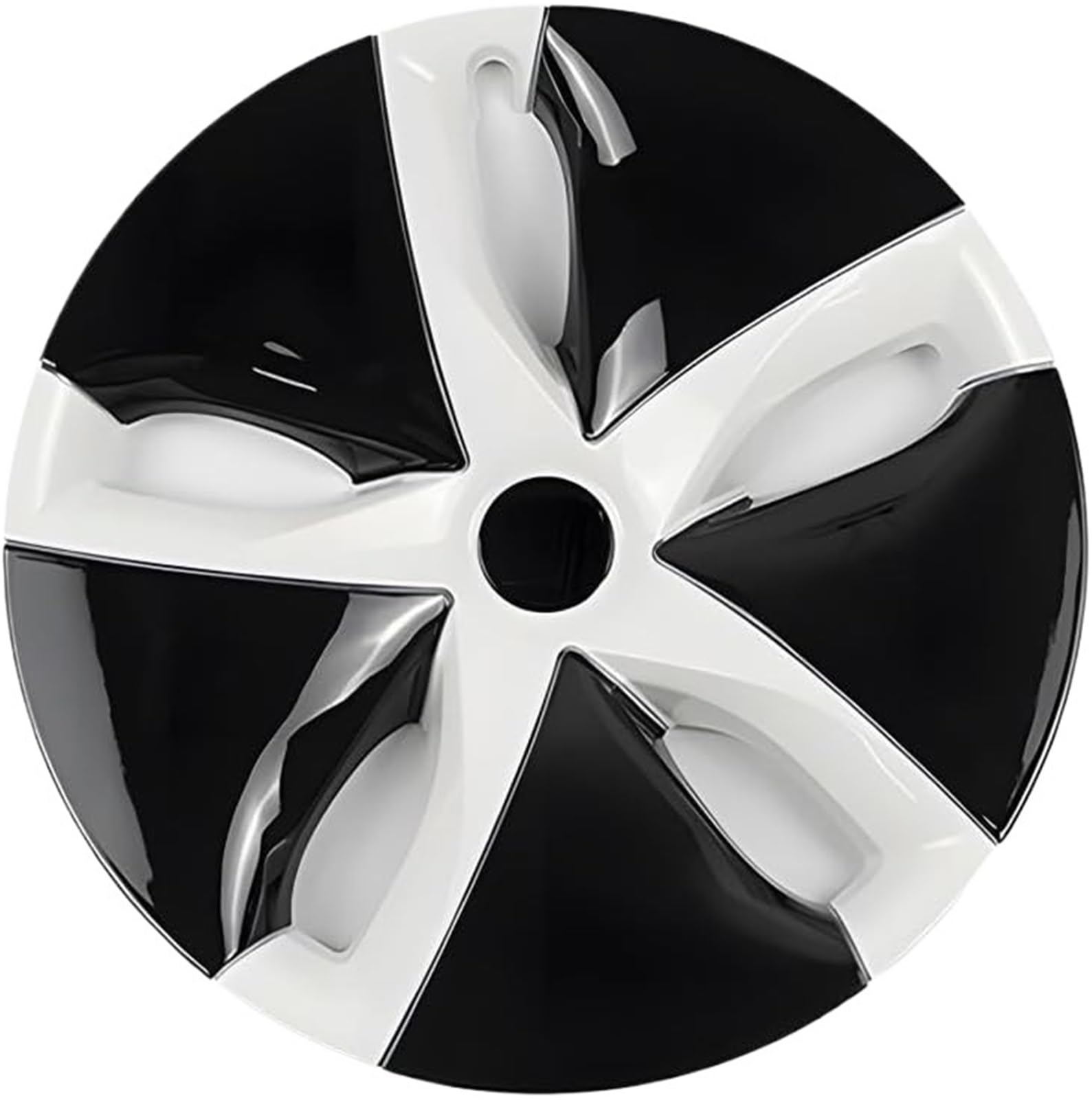 CXXSW [Replacement] 4 Stück Auto-Radkappen, 18 Zoll, Felgenabdeckungen, Radkappen, kompatibel mit for Modell 3 2017–2022, Schwarz und Weiß von CXXSW