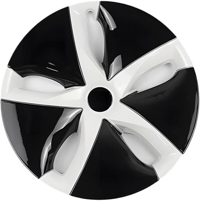 CXXSW [Replacement] 4 Stück Auto-Radkappen, 18 Zoll, Felgenabdeckungen, Radkappen, kompatibel mit for Modell 3 2017–2022, Schwarz und Weiß von CXXSW
