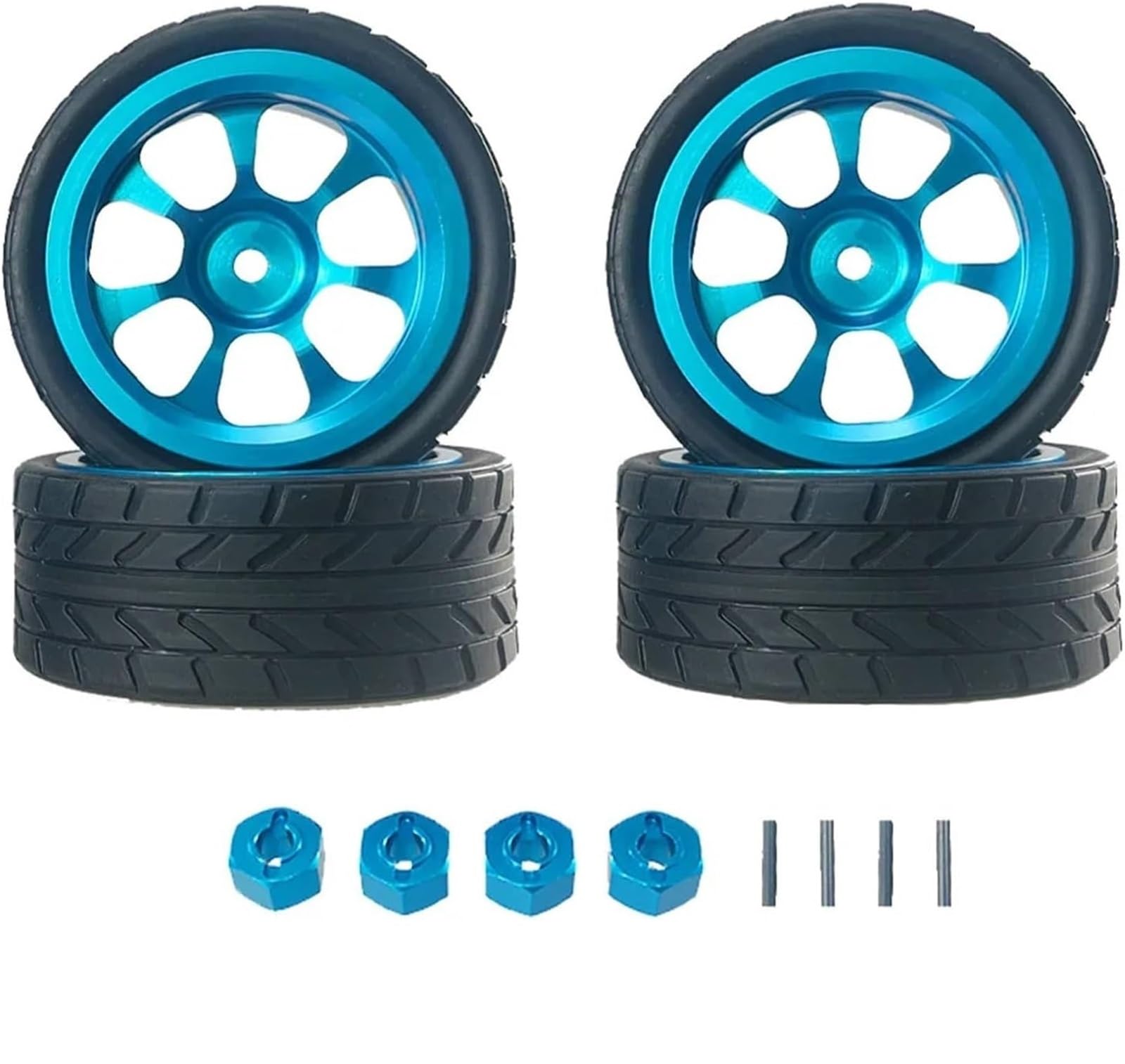 CXXSW [Replacement] Gummireifen-Metallreifen for Rallye-Räder, for MJX, for Hyper Go, 14302 14301 1/14 RC-Auto, for Upgrade-Teile- (Blau) von CXXSW