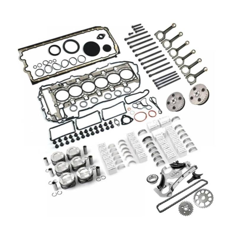 CXXSW [Replacement] Motorüberholungssatz, Kurbelwellen-Pleuelstangen-Steuersatz, for N55B30, N55B30A 3.0L L6, for M135i 235i F10 F20 F21 F23 F30 F32, F80 Modelle - 6-teilige Kolbenringe von CXXSW