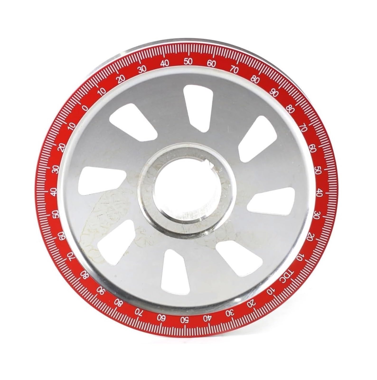 CXXSW [Replacement] Rote Farbe for Empi 9114, for VW, for Käfer, for Bug, Aluminium-Kurbelwelle, Standardgröße, Riemenscheibe mit Löchern und roten Steuermarkierungen, for Quali von CXXSW