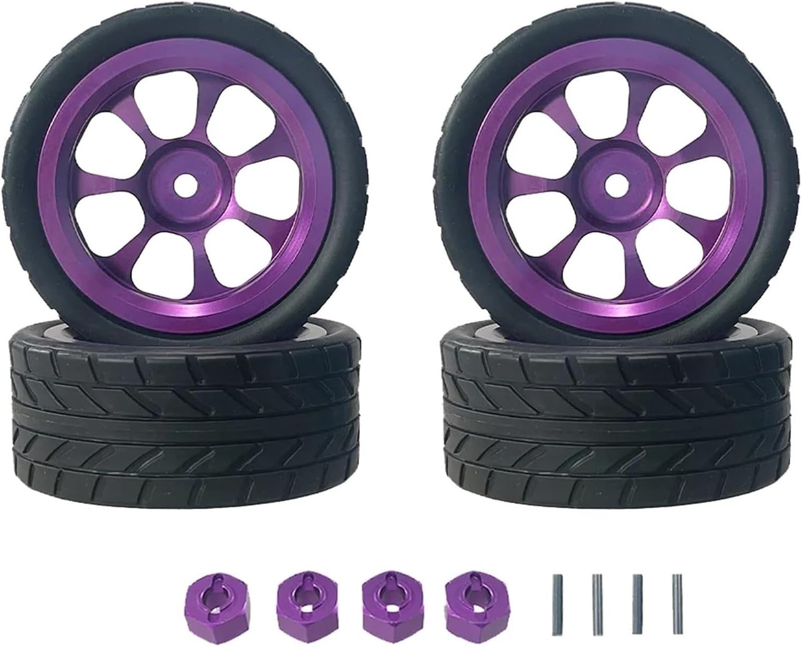 CXXSW [Replacement] Upgrade-Teile for MJX, for Hyper for Go, 14302 14301 1/14 RC-Auto, Gummireifen-Metallreifen, for Rallye-Räder (Lila) von CXXSW