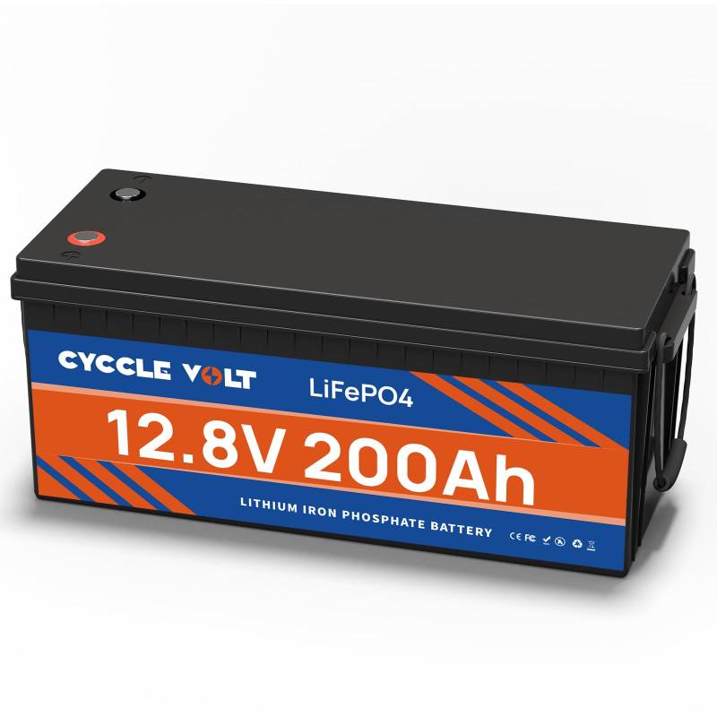 CYCCLEVOLT LiFePO4 Batterie 12V 200Ah mit 200A BMS, 8000+ Deep Cycle Batterie, perfekt für Wohnmobil, Trolling-Motor, Solaranlagen, Energiespeicherung zu Hause und Off Grid, wartungsfrei von CYCCLEVOLT