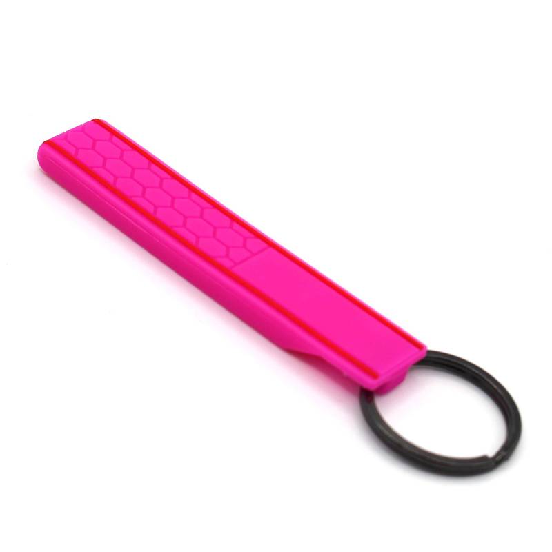 CYK www. CoverYourKey .de Schlüsselanhänger Keytag mit Wabenstruktur Schlüsselhülle Anhänger Schlüsselband Wabe (Neon Pink/Rot) von CYK www. CoverYourKey .de