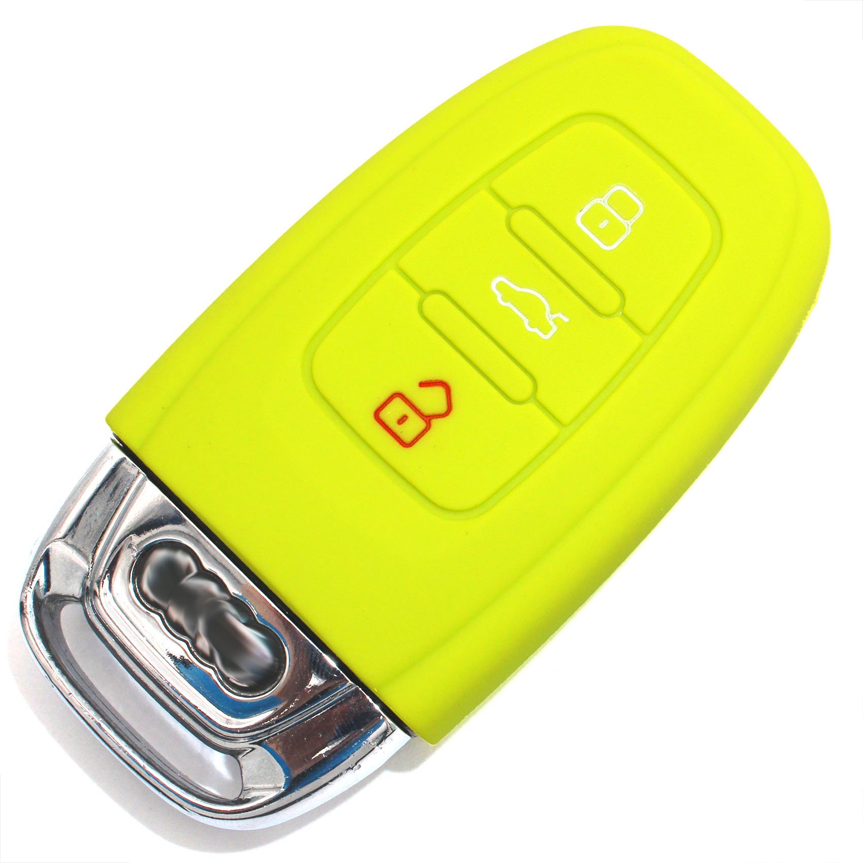 Schlüssel Hülle AC (nur Keyless Go) für 3 Tasten Auto Schlüssel Silikon Cover von Finest-Folia (Limegreen) von CYK www. CoverYourKey .de