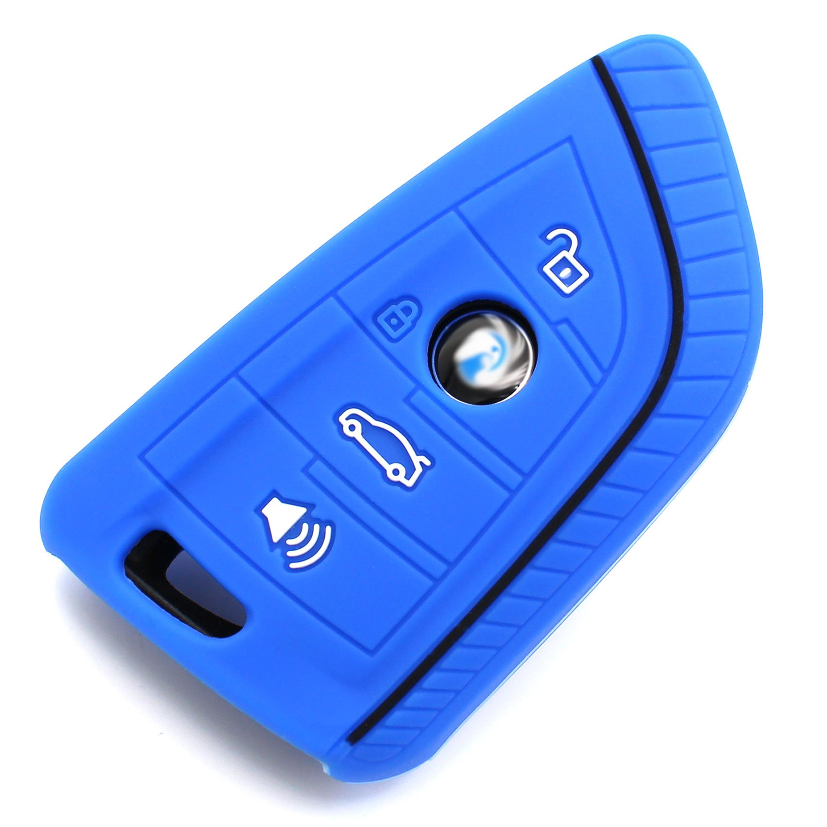 Schlüssel Hülle BE für 4 Tasten Auto Schlüssel Silikon Cover von Finest-Folia (Blau) von CYK www. CoverYourKey .de