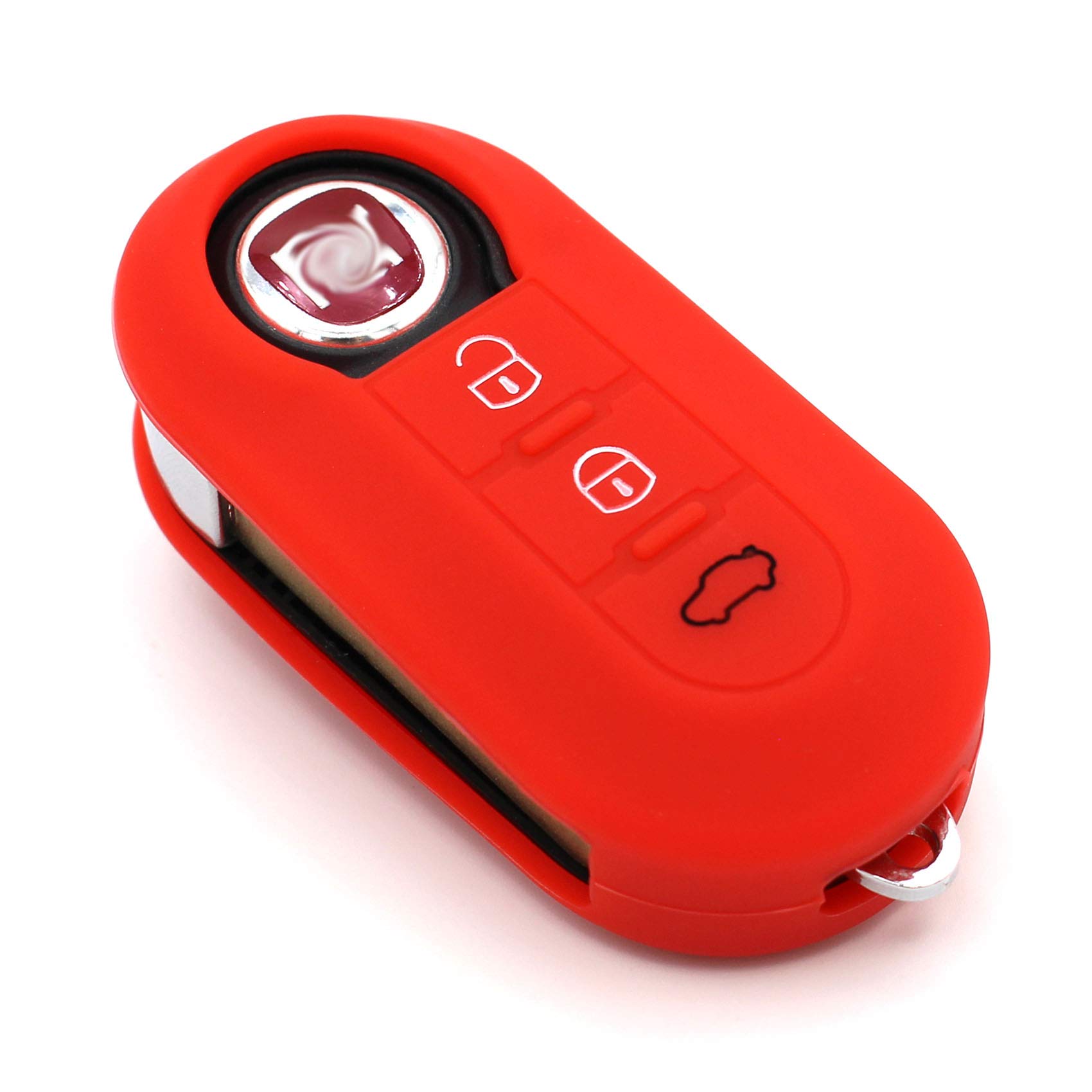 Schlüssel Hülle FIB für 3 Tasten Auto Schlüssel Silikon Cover Schlüsselhülle Etui Schutzhülle (Rot) von CYK www. CoverYourKey .de