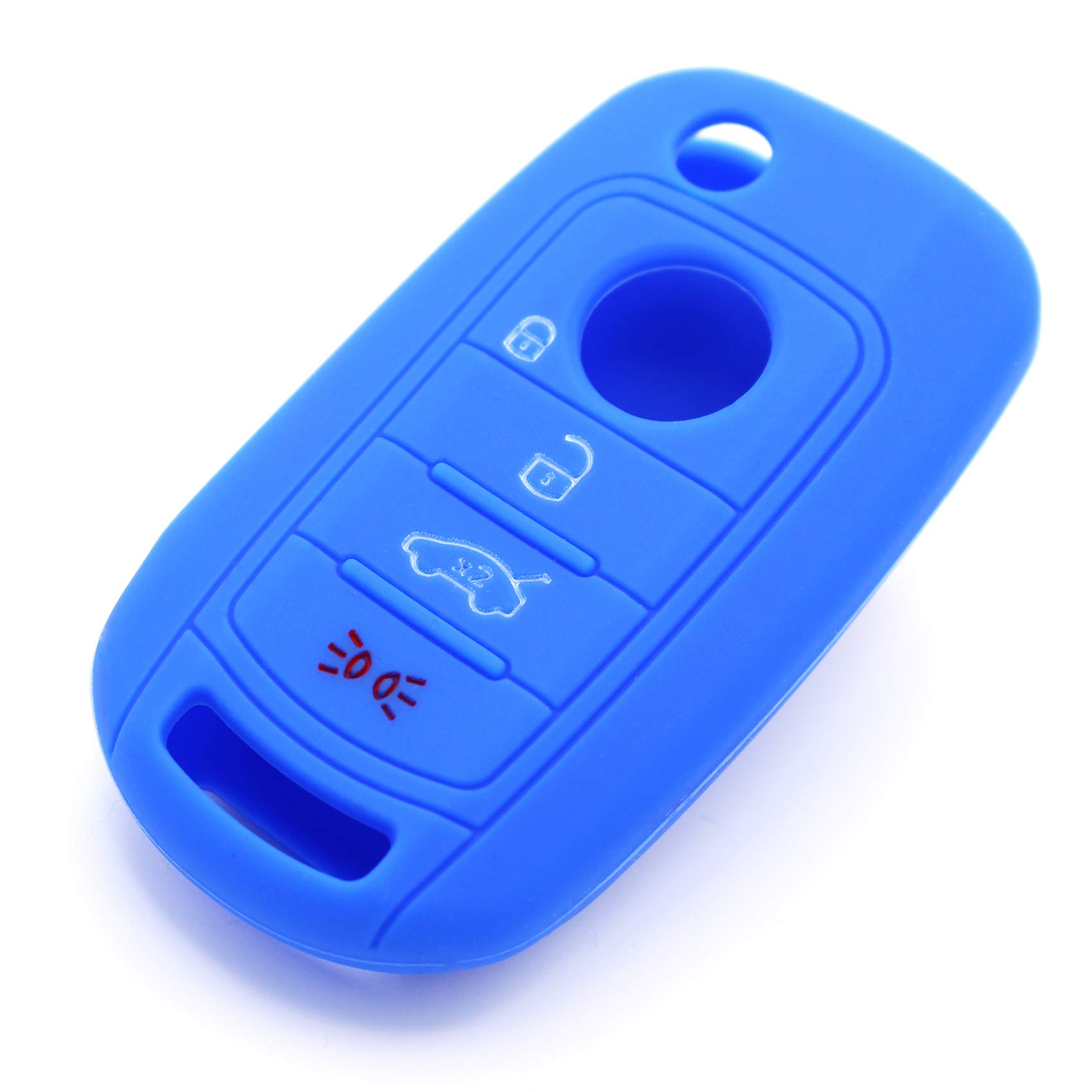 Schlüssel Hülle FIC für 4 Tasten Auto Schlüssel Silikon Cover Schlüsselhülle Etui Schutzhülle (Blau) von CYK www. CoverYourKey .de