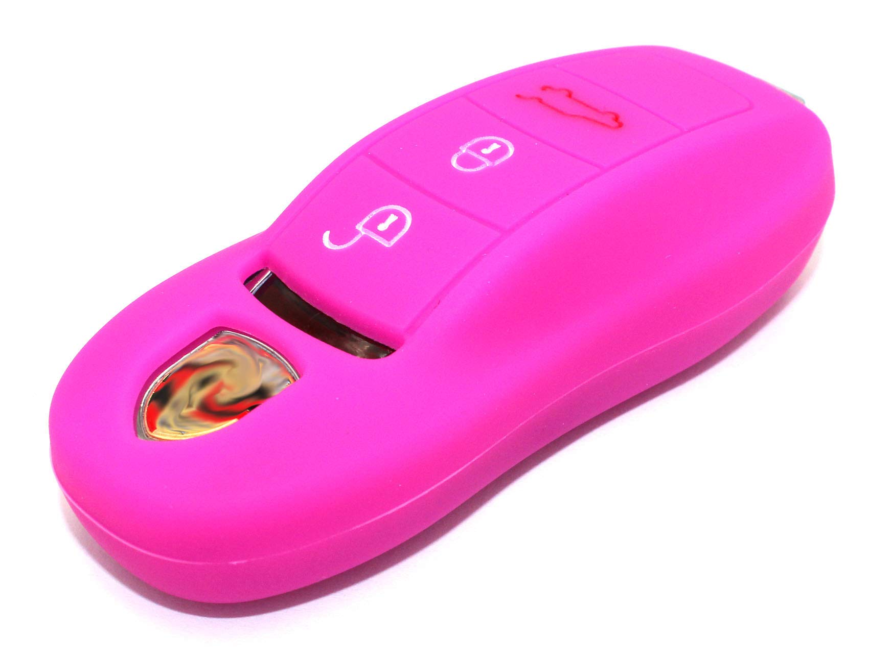 Schlüssel Hülle PC für 3 Tasten Auto Schlüssel Silikon Cover von Finest-Folia (Neon Pink) von CYK www. CoverYourKey .de