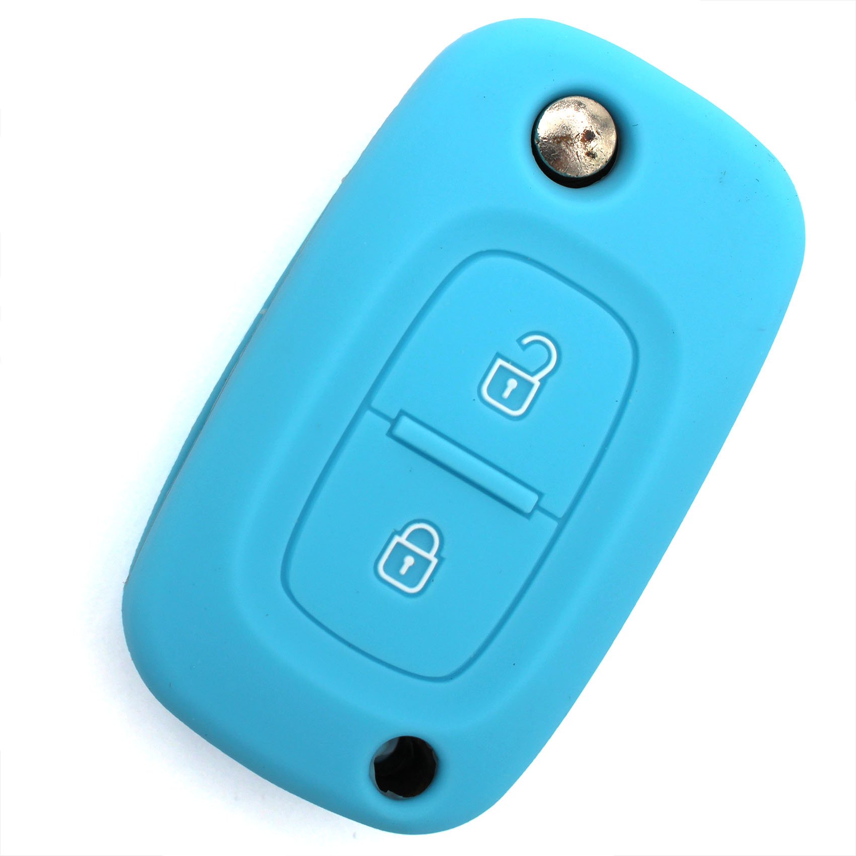 Schlüssel Hülle RA für 2 Tasten Autoschlüssel Silikon Cover - Finest-Folia (Hellblau) von CYK www. CoverYourKey .de