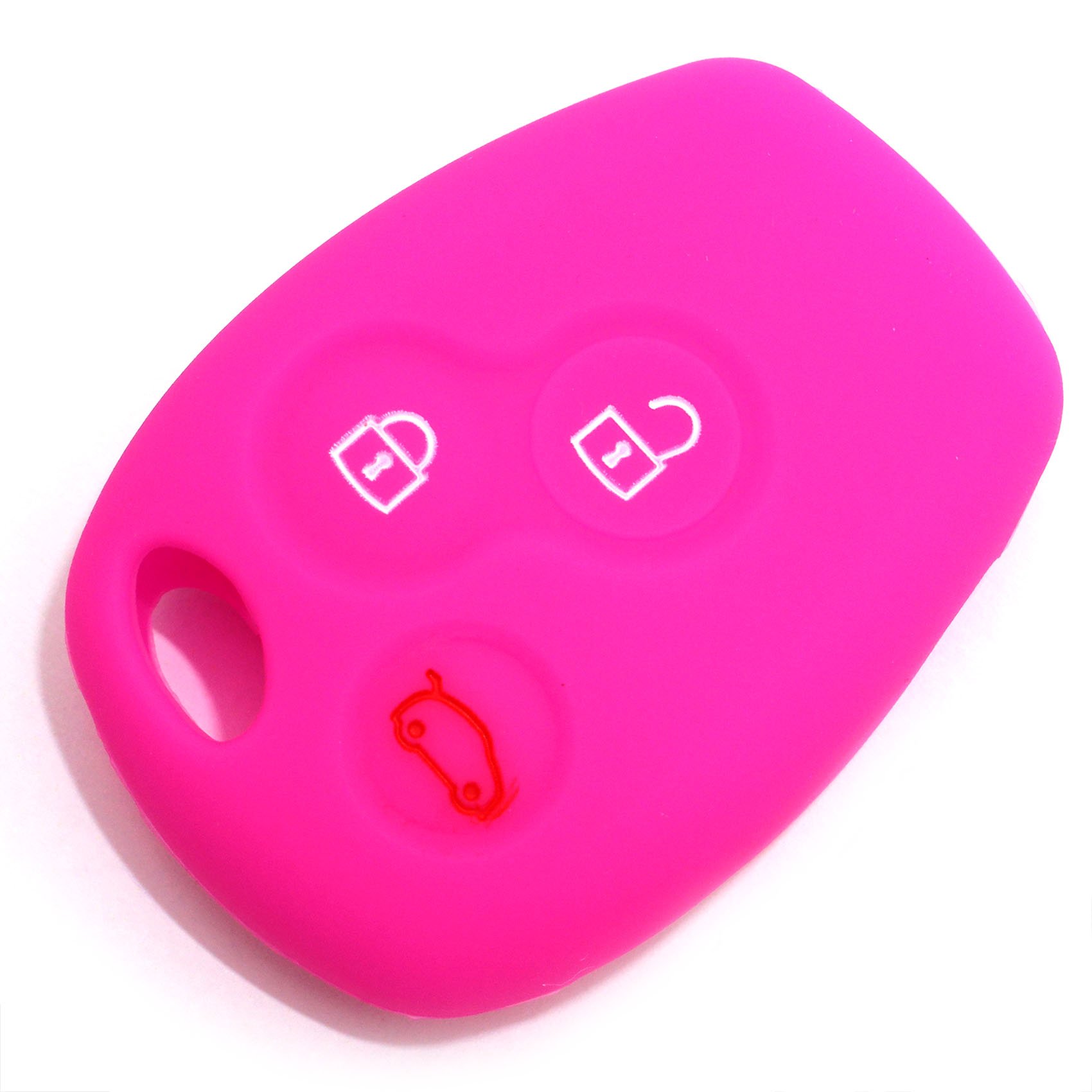 Schlüssel Hülle SA für 3 Tasten Auto Schlüssel Silikon Cover - Finest-Folia (Neon Pink) von CYK www. CoverYourKey .de