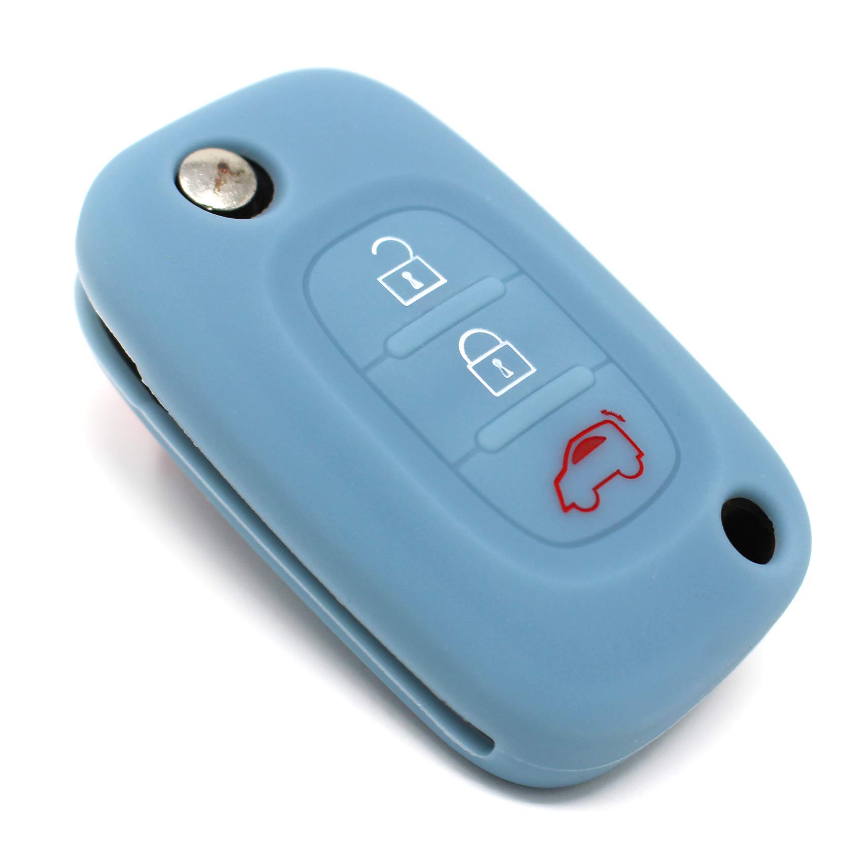 Schlüssel Hülle SB für 3 Tasten Auto Schlüssel Silikon Cover von Finest-Folia (Aschgrau) von CYK www. CoverYourKey .de