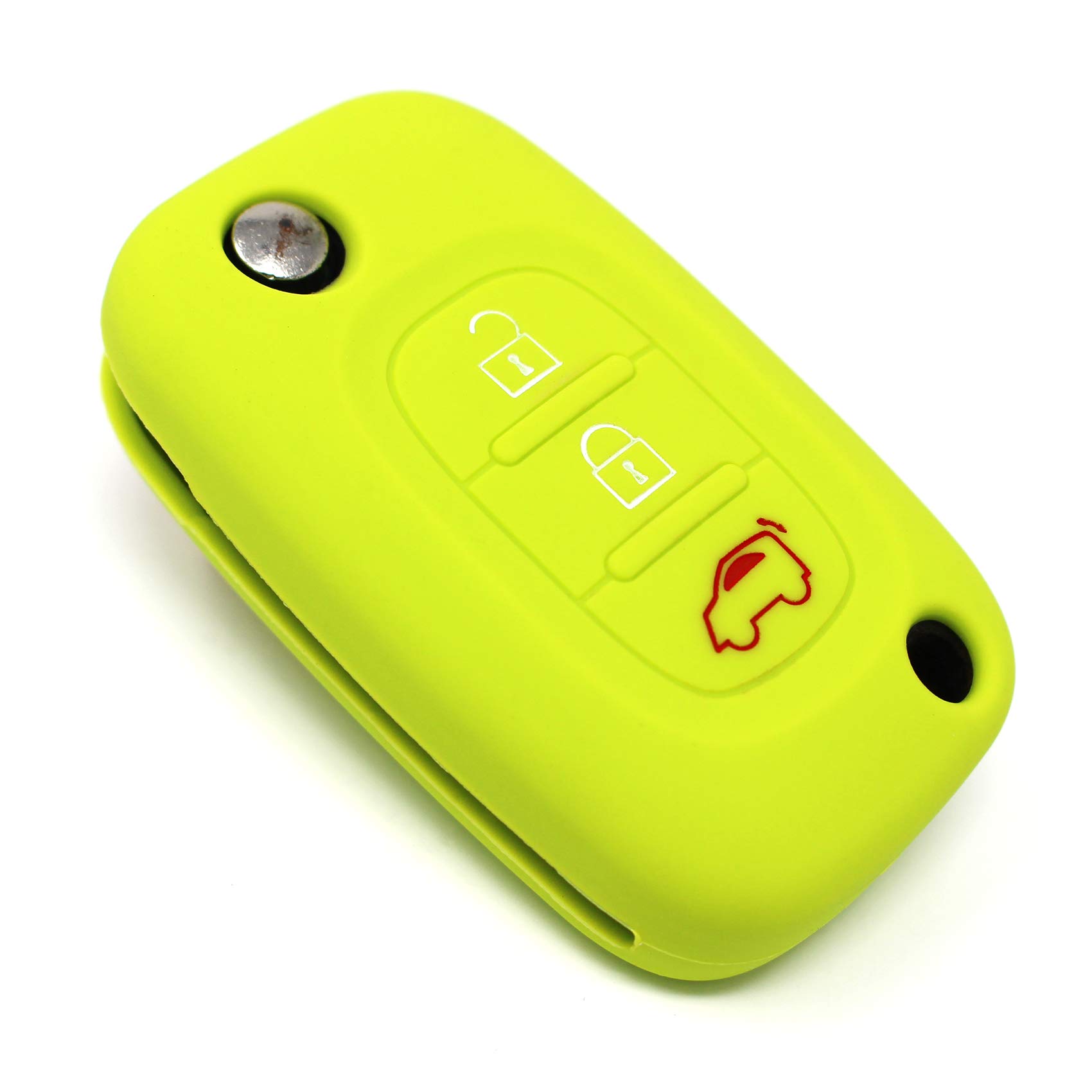 Schlüssel Hülle SB für 3 Tasten Auto Schlüssel Silikon Cover von Finest-Folia (Limegreen) von CYK www. CoverYourKey .de