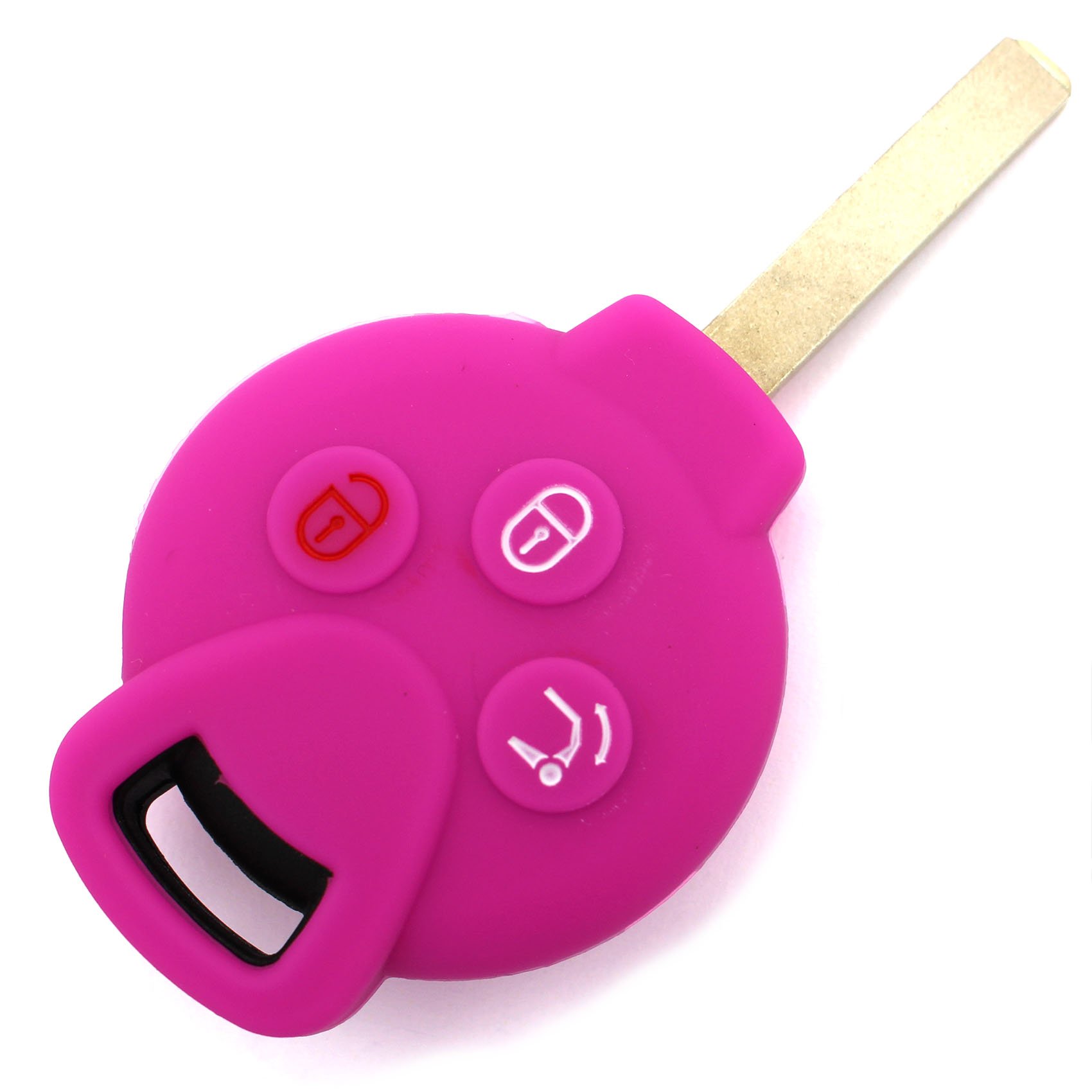 Schlüssel Hülle SC für 3 Tasten Auto Schlüssel Silikon Cover von Finest-Folia (Neon Pink) von CYK www. CoverYourKey .de
