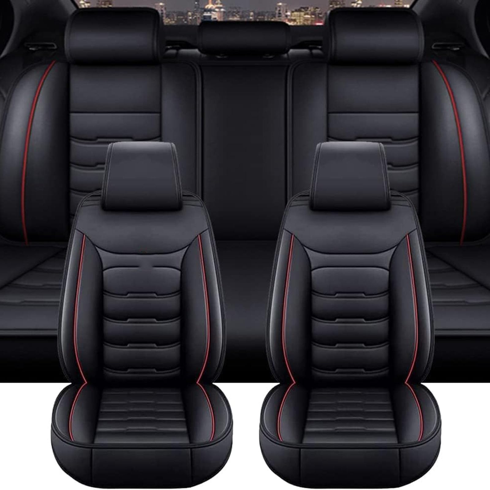 CYLOZ Auto Sitzbezüge,Rutschfester Atmungsaktiver Autositzschutz,für Land Rover Range Rover 2012-2021 Vorne Und Hinten Sitzschoner Zubehör,B-Black and red CYLOZ Auto Sitzbezüge,Rutschfester Atmungsaktiver Autositzschutz,für Land Rover Range Rover 2012-2021 Vorne Und Hinten Sitzschoner Zubehör,B-Black and red von CYLOZ