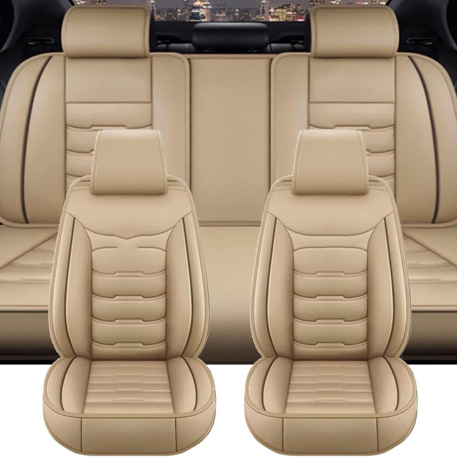CYLOZ Auto Sitzbezüge,Rutschfester Atmungsaktiver Autositzschutz,für Land Rover Range Rover 2022-2025 Vorne Und Hinten Sitzschoner Zubehör,C-Beige CYLOZ Auto Sitzbezüge,Rutschfester Atmungsaktiver Autositzschutz,für Land Rover Range Rover 2022-2025 Vorne Und Hinten Sitzschoner Zubehör,C-Beige von CYLOZ