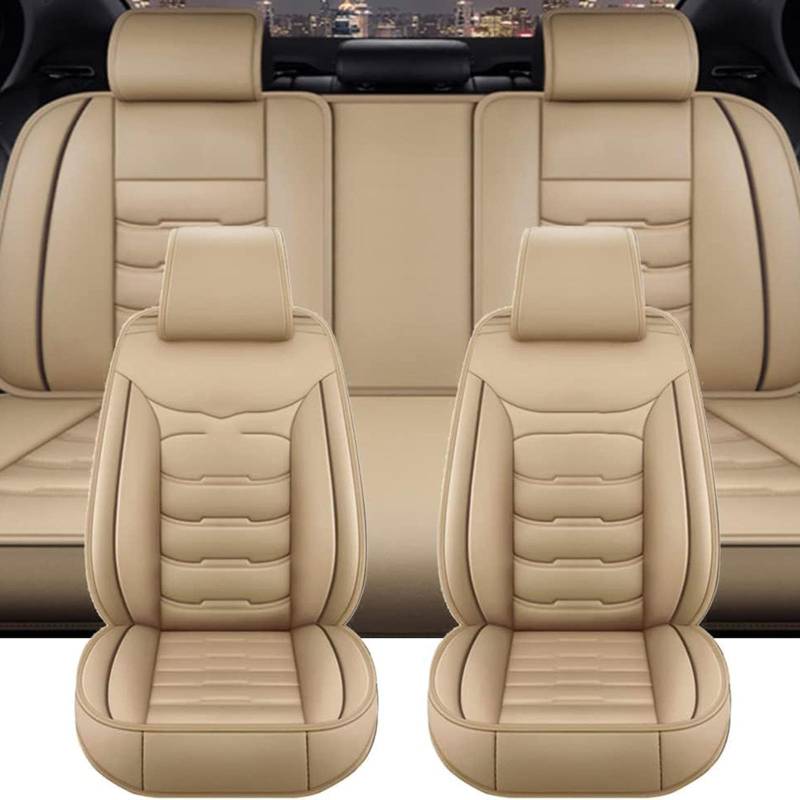 CYLOZ Auto Sitzbezüge,Rutschfester Atmungsaktiver Autositzschutz,für Land Rover Range Rover 2022-2025 Vorne Und Hinten Sitzschoner Zubehör,C-Beige von CYLOZ