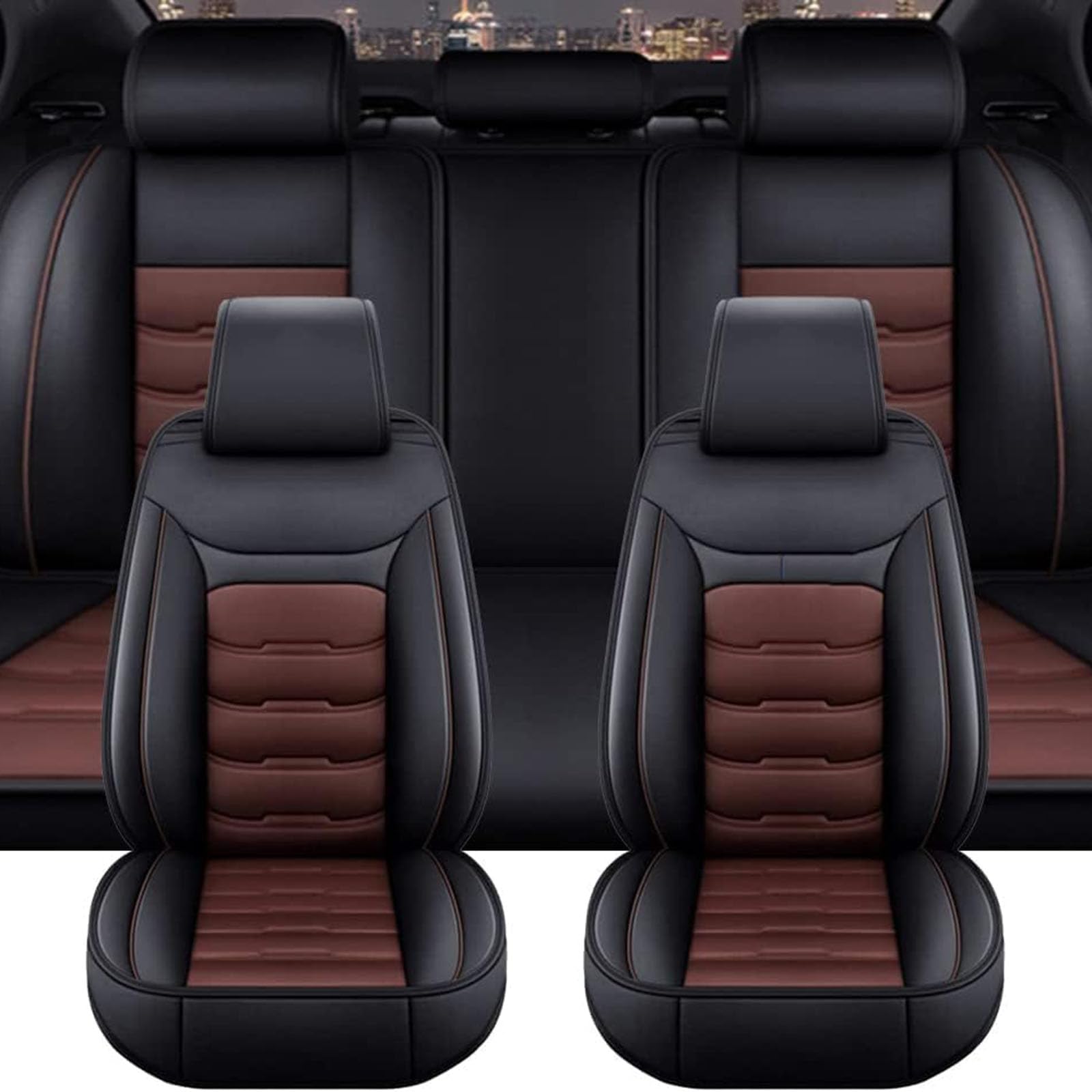 CYLOZ Auto Sitzbezüge,Rutschfester Atmungsaktiver Autositzschutz,für Land Rover Range Rover 2022-2025 Vorne Und Hinten Sitzschoner Zubehör,D-Dark Brown CYLOZ Auto Sitzbezüge,Rutschfester Atmungsaktiver Autositzschutz,für Land Rover Range Rover 2022-2025 Vorne Und Hinten Sitzschoner Zubehör,D-Dark Brown von CYLOZ