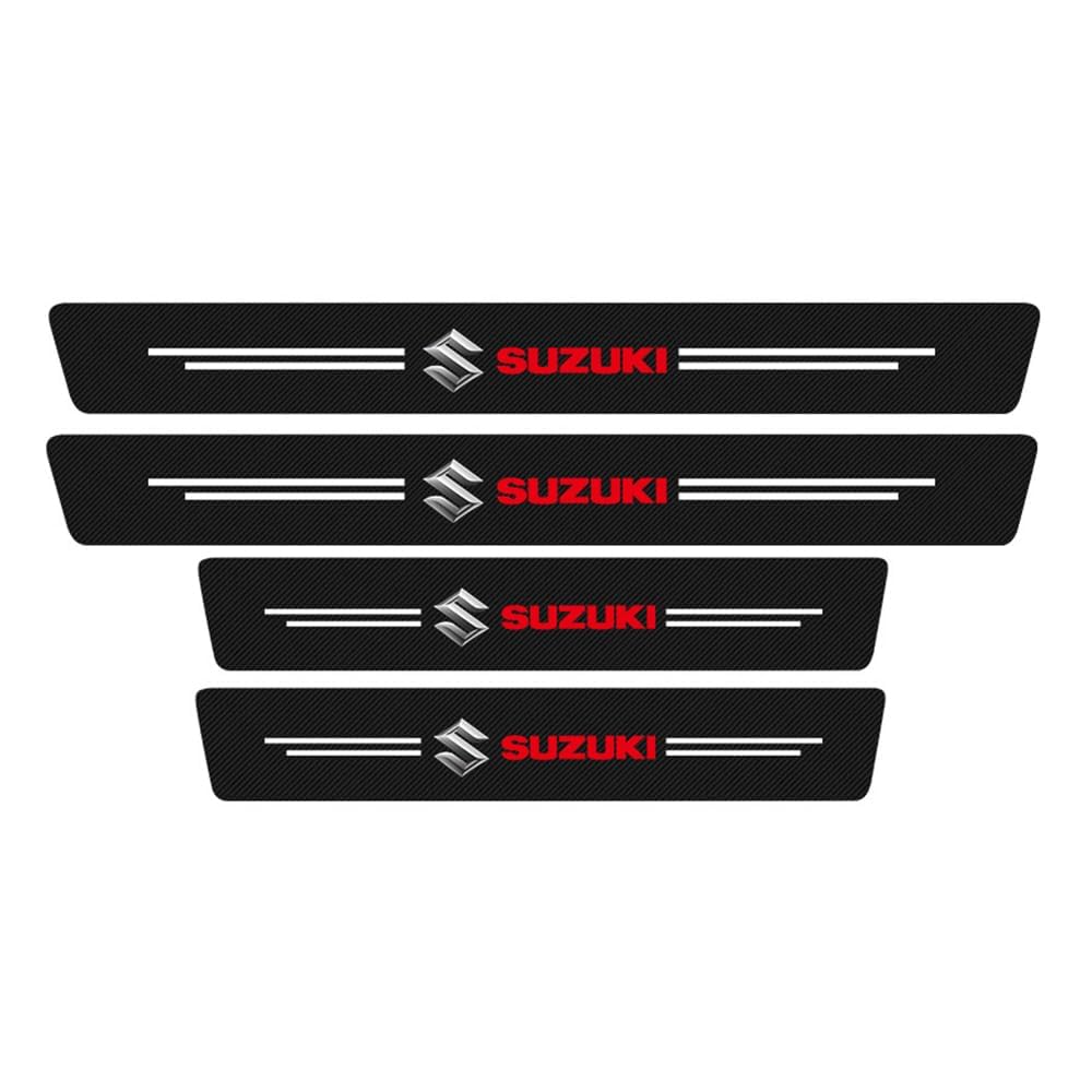 4 Stück Autotürschwellen SchutzfolienTrittplatten Einstiegsleisten Türschweller für Suzuki SX4 I 2009-2014,Carbonfaser Lackaufkleber-Modifikationszubehör von CYMKYQ
