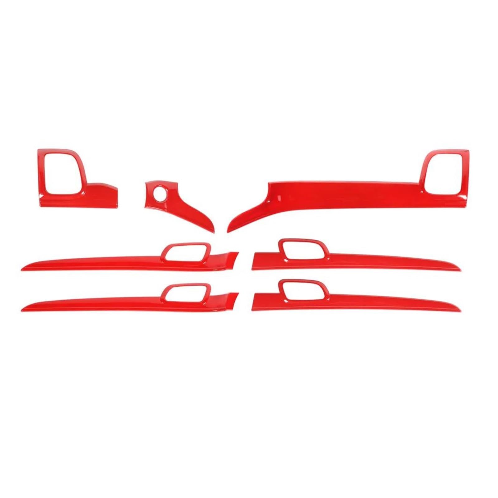 7 Teile/satz Auto Armaturenbrett Innentürgriff Panel Dekoration Streifen Trim Für Jeep Für Grand Cherokee 2011+(Red) von CYPMDW