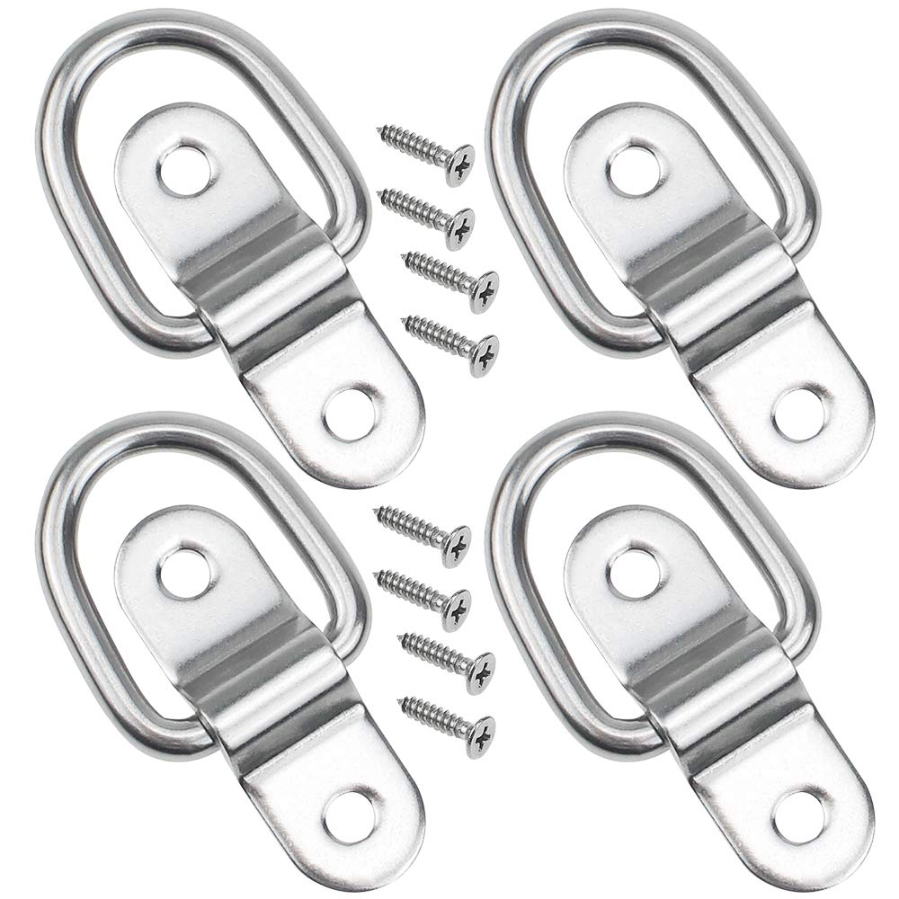 CYUaoao Zurröse Ring Aufbauring 4 Stück D-Ring Vientiane Gurthalter Anhänger und 8 Stück M4 304Edelstahl mit Dichtung Silberne für Industrieanhänger Boote CYUaoao Zurröse Ring Aufbauring 4 Stück D-Ring Vientiane Gurthalter Anhänger und 8 Stück M4 304Edelstahl mit Dichtung Silberne für Industrieanhänger Boote von CYUaoao