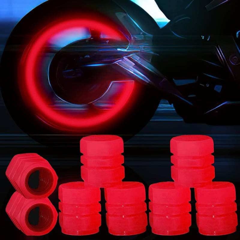 8 STK Auto Leuchtende Ventilkappen Auto,Ventilschaftabdeckung Leuchtend,Universelle Fluoreszierende Reifenventilkappen,Auto-Reifen Ventilabdeckung für Auto SUV Fahrrad Motorrad - Schädel rosa von CYXZMYA