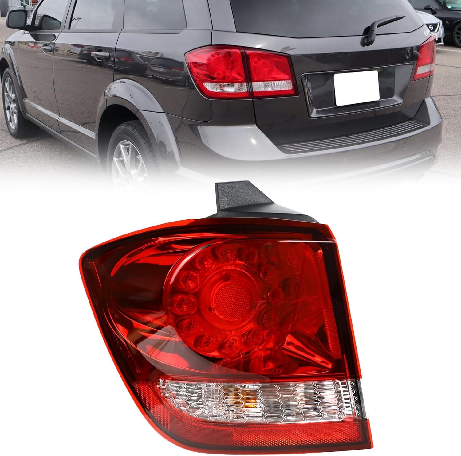 CYYBOOMQQ Auto-Rücklicht für Dodge Journey 2009-2012, stoßfest und langlebig,Autoteile,Left Outer von CYYBOOMQQ