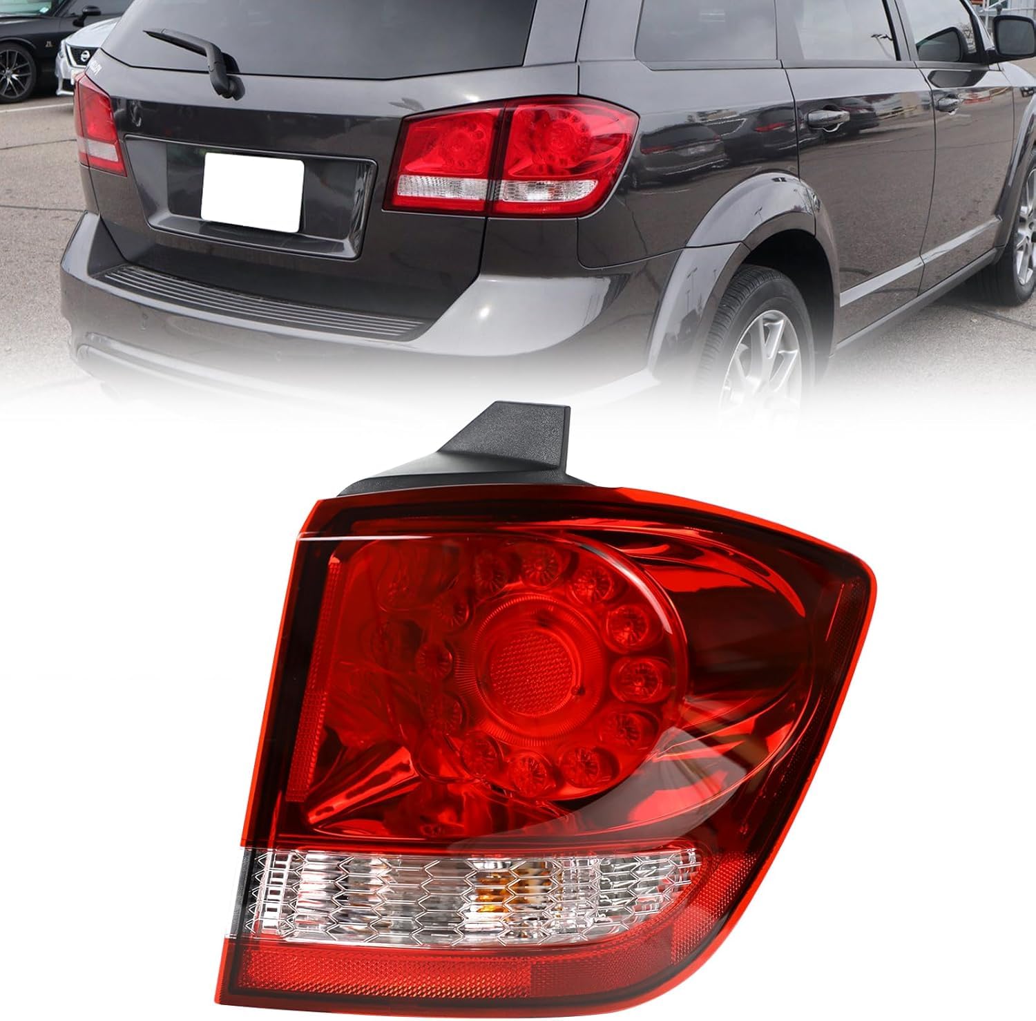 CYYBOOMQQ Auto-Rücklicht für Dodge Journey 2009-2012, stoßfest und langlebig,Autoteile,Right Outer von CYYBOOMQQ