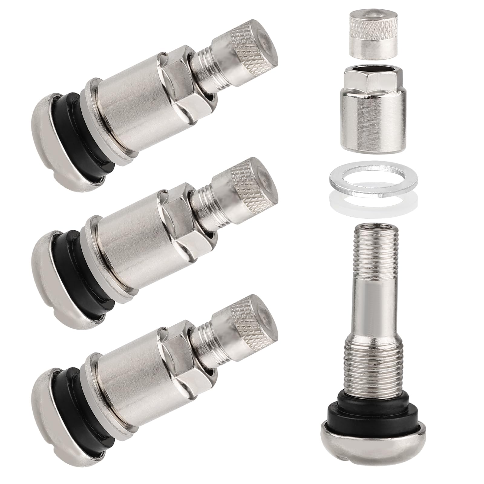 4 Stück Universal Metallventile Felgen, Alufelgen Kupfer Durch Felgen Ventile, Reifen Auto Metallventile mit Gummidichtung Zubehör, Tubeless Metall Reifenventile für Motorrad Traktor Rasenmäher 4 Stück Universal Metallventile Felgen, Alufelgen Kupfer Durch Felgen Ventile, Reifen Auto Metallventile mit Gummidichtung Zubehör, Tubeless Metall Reifenventile für Motorrad Traktor Rasenmäher von CYZBL
