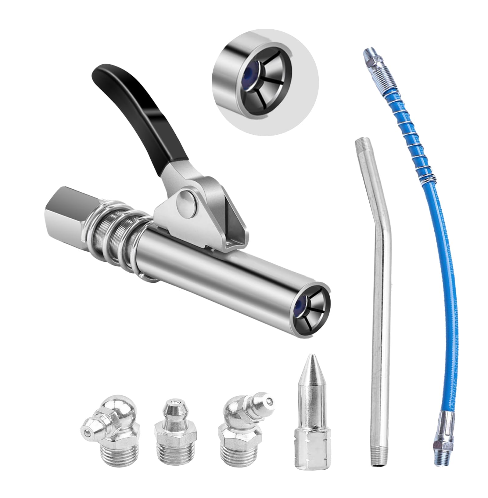 CYZBL Coupler für Fettpresse, Fettpresse Mundstück mit 30cm Fettpresse Schlauch, Fettpresse für Schmiernippel, Fettpresse Coupler Set, Schmierpistole Kupplung Kompatibel mit Zubehör CYZBL Coupler für Fettpresse, Fettpresse Mundstück mit 30cm Fettpresse Schlauch, Fettpresse für Schmiernippel, Fettpresse Coupler Set, Schmierpistole Kupplung Kompatibel mit Zubehör von CYZBL