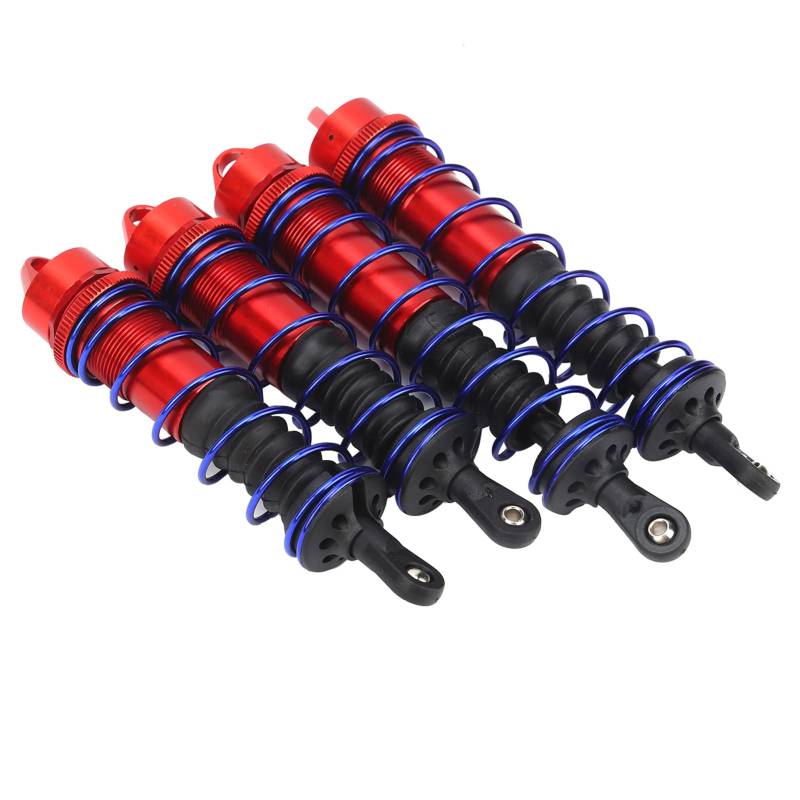 RC-StoßDämpfer, Aluminium-StoßDämpfer-Kits Vorne und Hinten, 120 Mm Vorne und 140 Mm Hinten, Metall-StoßDämpfer-Set, Vorderer und Hinterer Dämpfer, Kompatibel 1/8 (Rot) von CaCaCook
