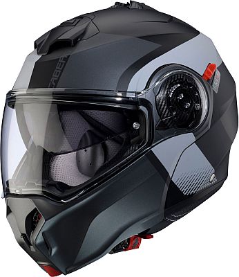 Caberg Duke Evo Indy, Klapphelm - Matt Schwarz/Hellgrau/Grau - M von Caberg