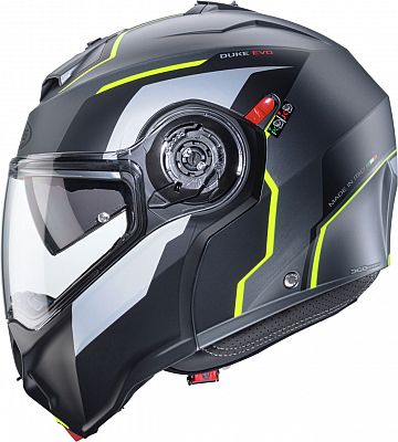 Caberg Duke Evo Move, Klapphelm - Matt Grau/Schwarz/Neon-Gelb - M von Caberg