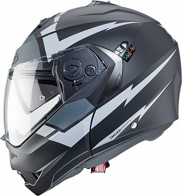 Caberg Duke II Kito, Klapphelm - Matt Schwarz/Grau/Hellgrau - XS von Caberg