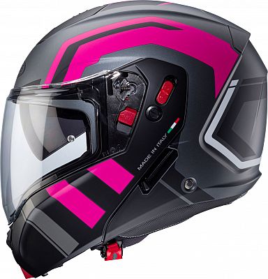 Caberg Horus X Road, Klapphelm - Matt Grau/Schwarz/Pink - S von Caberg