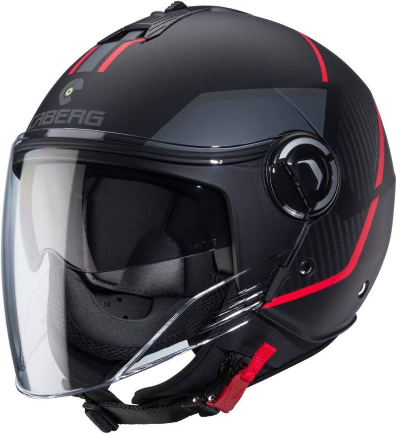 Caberg Riviera V4 X Geo Jethelm (Black Matt/Red,M (57/58)) von Caberg