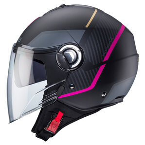 Caberg Riviera V4 X Geo Jethelm Schwarz Pink Anthrazit von Caberg